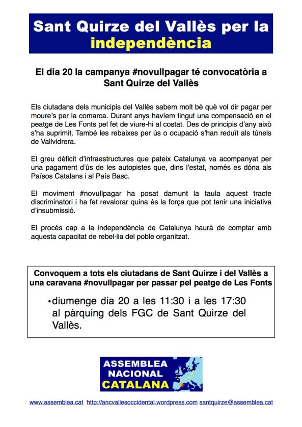 Sant Quirze dia 20 #novullpagar