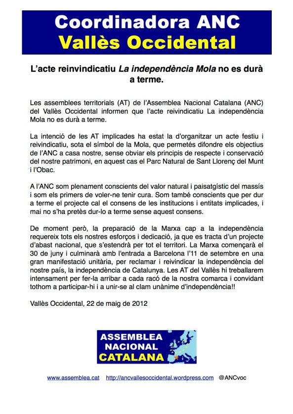 La independència Mola no es farà