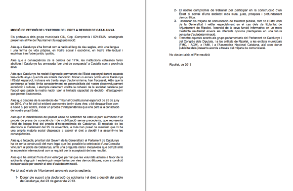 Ripollet suport Declaració Sobirania