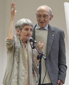 Ella i en Suriguera a l'homenatge de Ca n'Aurell. (Foto: P. Moya, La Torre)