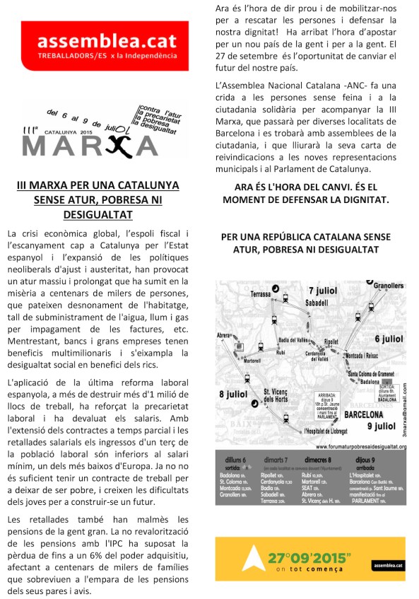 Full III Marxa sectorial de trebalaldores r x inddependència